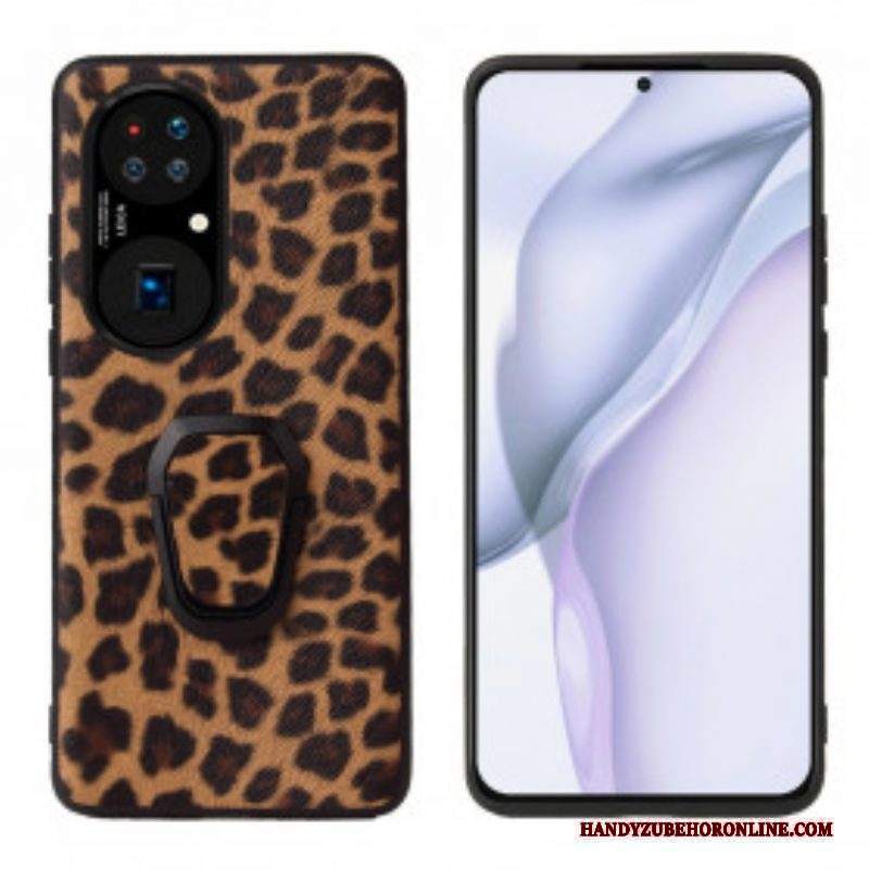 Cover Huawei P50 Supporto Per Anello Stile Leopardo