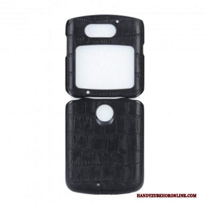 Cover Motorola Razr 5G Vera Pelle Di Coccodrillo