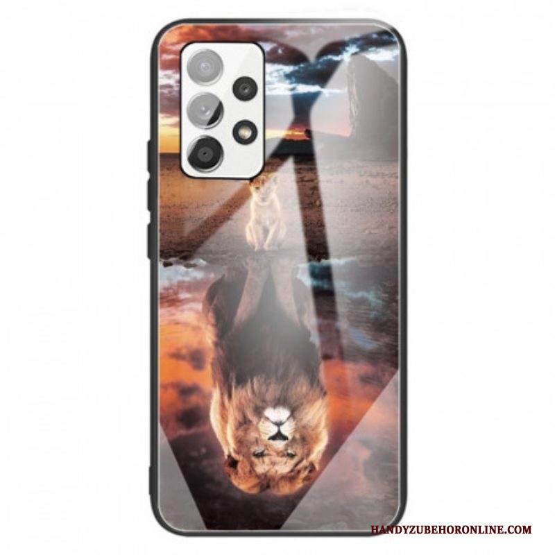 Cover Samsung Galaxy A13 Vetro Temperato Da Sogno Di Lion Cub
