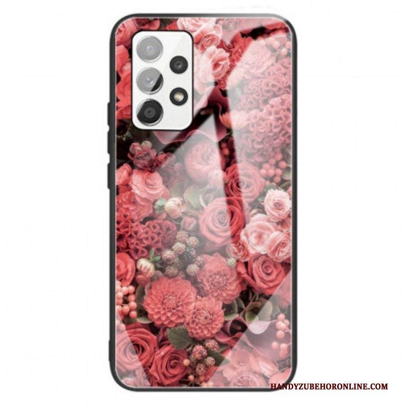 Cover Samsung Galaxy A13 Vetro Temperato Rose Flowers
