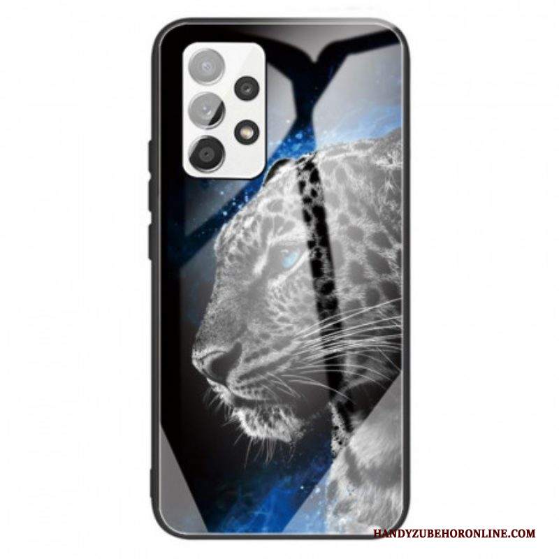 Cover Samsung Galaxy A13 Vetro Temperato Viso Felino
