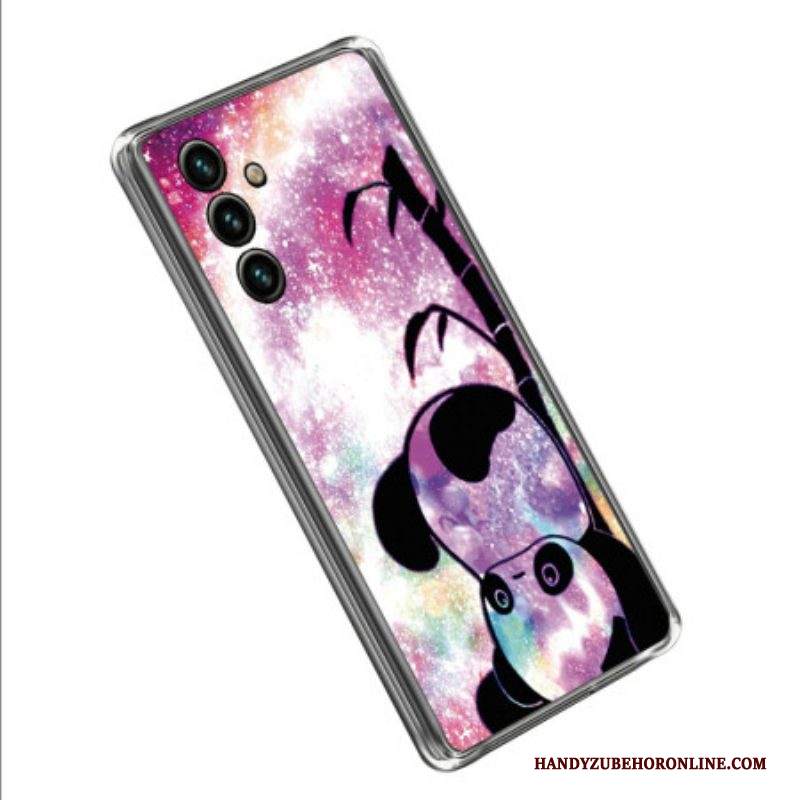 Cover Samsung Galaxy A14 / A14 5G Panda In Silicone A Testa In Giù