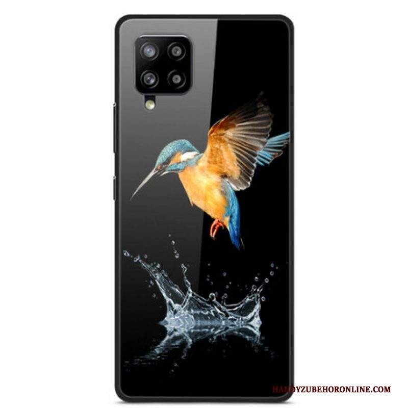 Cover Samsung Galaxy A42 5G Corona Di Uccelli In Vetro Temperato