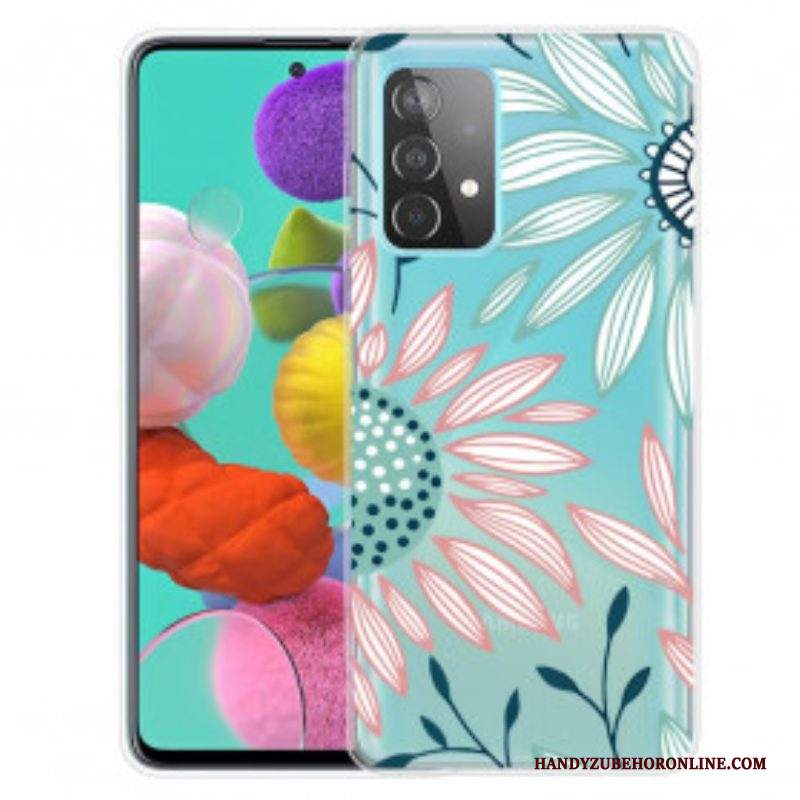 Cover Samsung Galaxy A52 4G / A52 5G / A52s 5G Un Fiore Trasparente