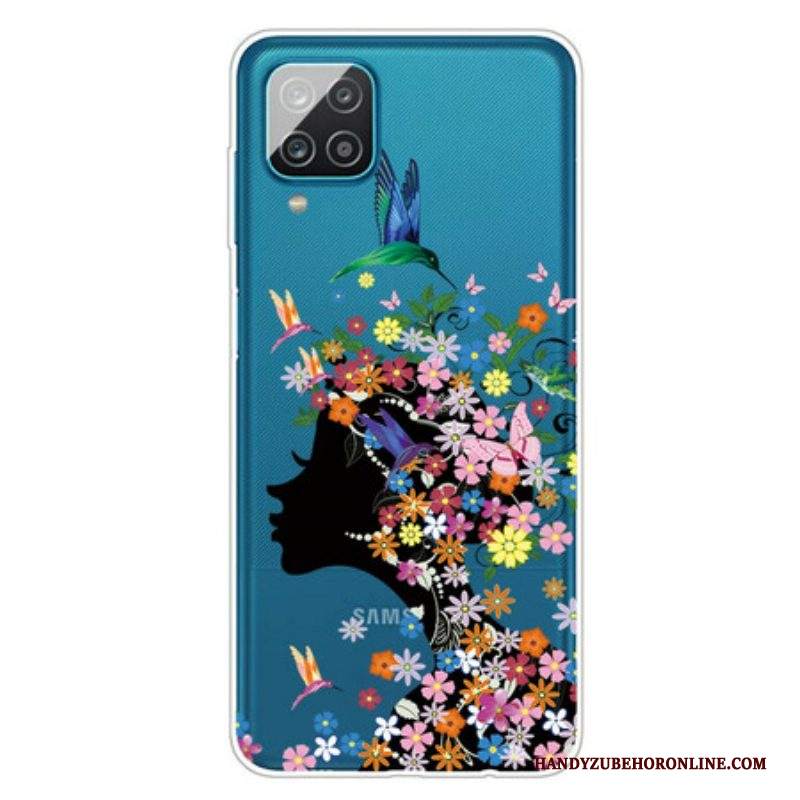 Cover Samsung Galaxy M12 / A12 Bella Testa Di Fiore