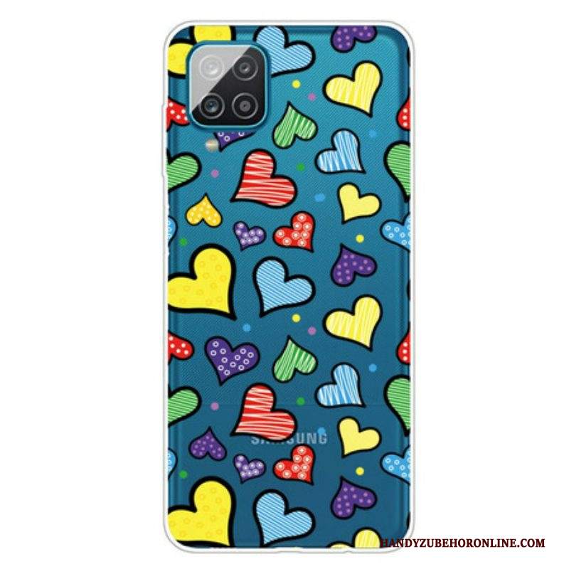 Cover Samsung Galaxy M12 / A12 Cuori Multicolori