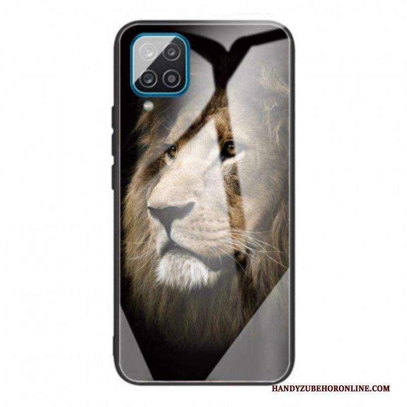Cover Samsung Galaxy M32 Testa Di Leone In Vetro Temperato