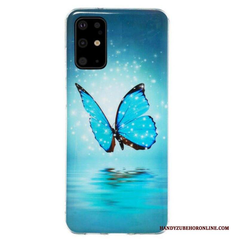 Cover Samsung Galaxy S20 Plus / S20 Plus 5G Farfalla Blu Fluorescente