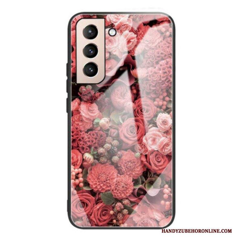 Cover Samsung Galaxy S21 FE Vetro Temperato Rose Flowers