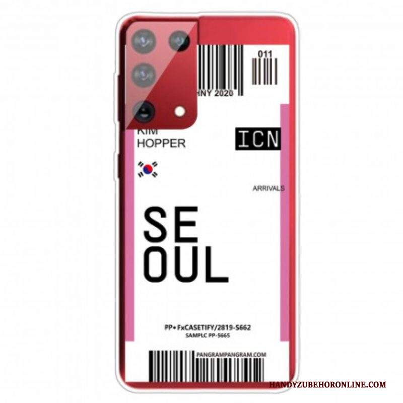 Cover Samsung Galaxy S21 Ultra 5G Carta D'imbarco Di Seul