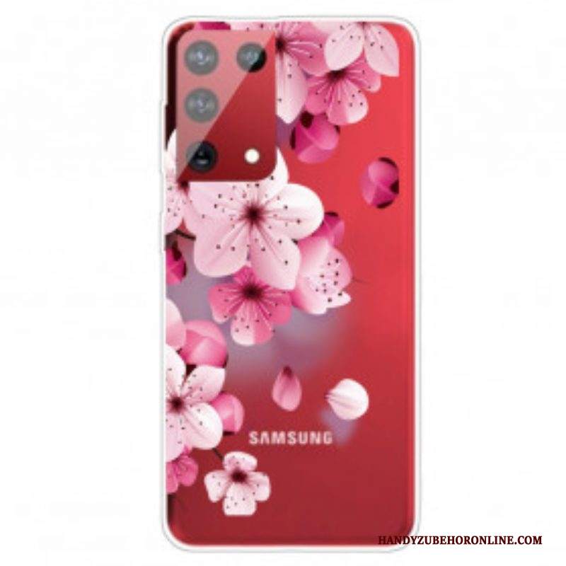 Cover Samsung Galaxy S21 Ultra 5G Piccoli Fiori Rosa