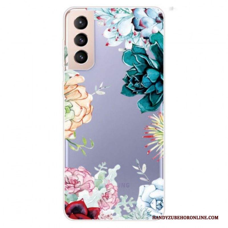 Cover Samsung Galaxy S22 5G Fiori Dell'acquerello Senza Soluzione Di Continuità