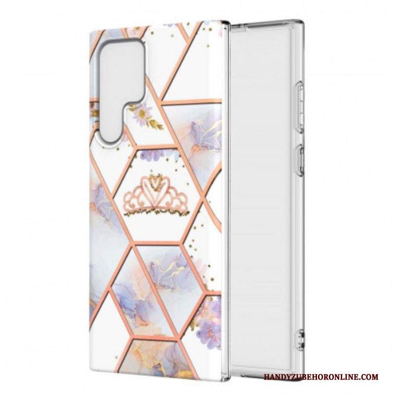 Cover Samsung Galaxy S22 Ultra 5G Corona Marmorizzata