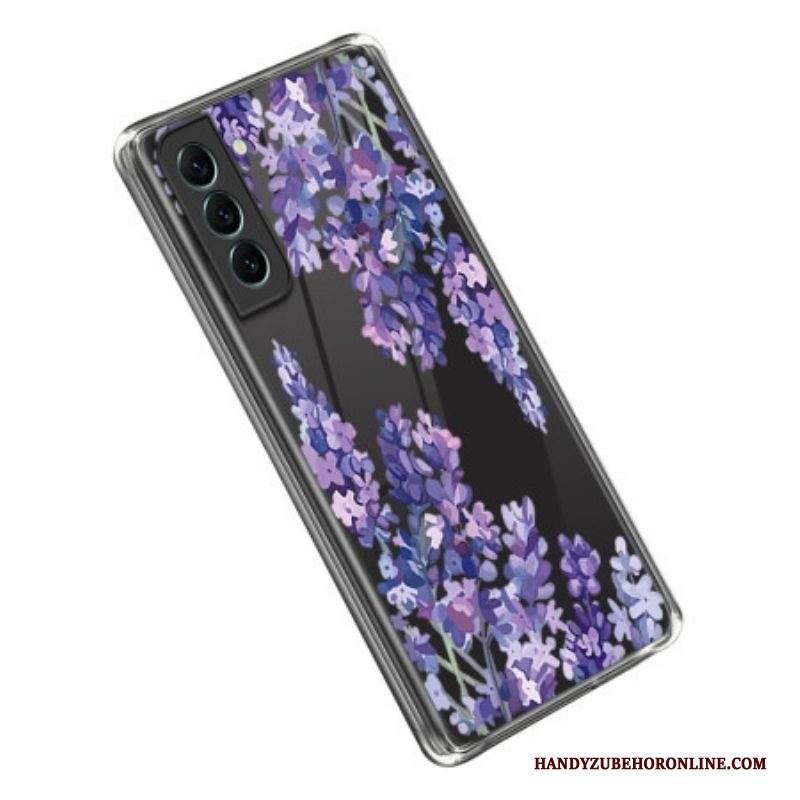 Cover Samsung Galaxy S23 5G Fiori Viola Senza Soluzione Di Continuità