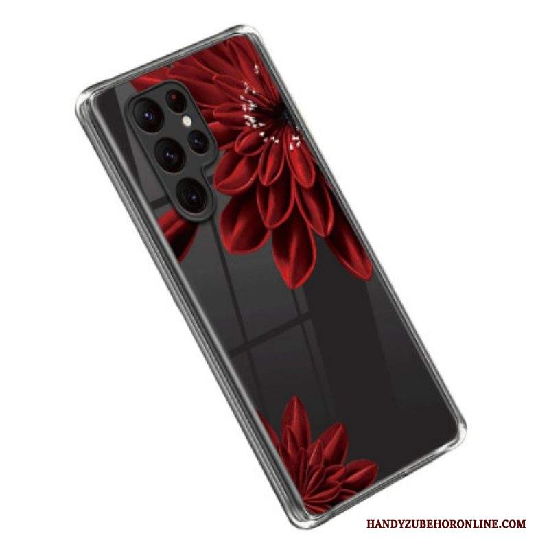 Cover Samsung Galaxy S23 Ultra 5G Fiori Rossi