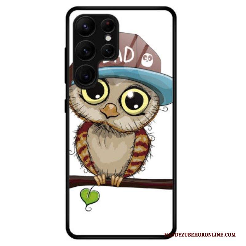 Cover Samsung Galaxy S23 Ultra 5G Vetro Temperato Del Gufo Cattivo