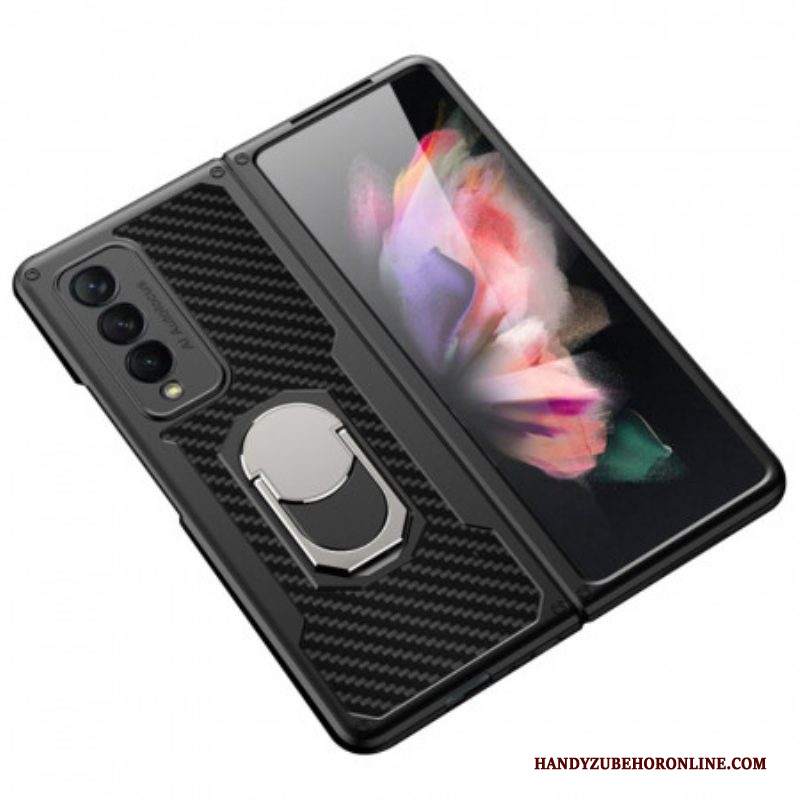 Cover Samsung Galaxy Z Fold 3 5G Supporto Anello In Fibra Di Carbonio Gkk