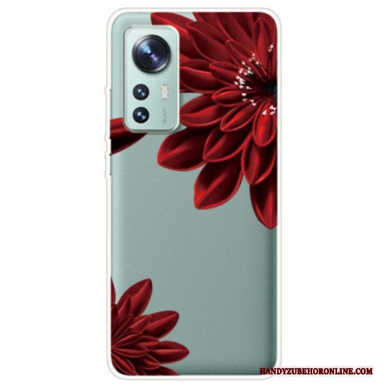 Cover Xiaomi 12 / 12X Fiori Rossi