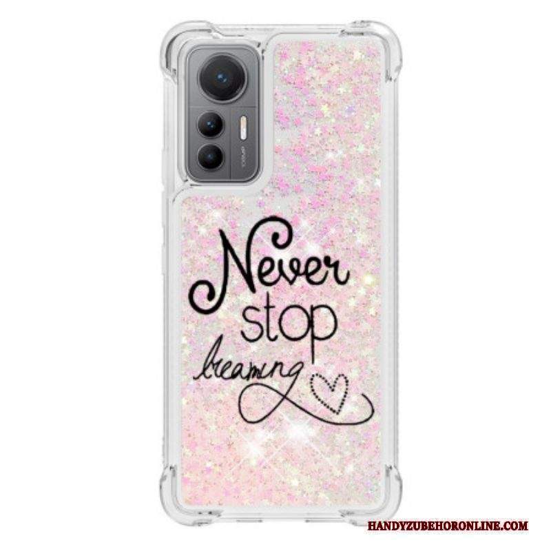 Cover Xiaomi 12 Lite Non Smettere Mai Di Sognare Paillettes