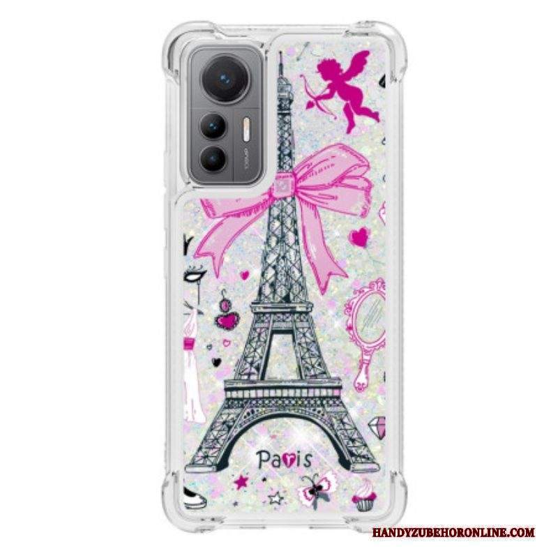 Cover Xiaomi 12 Lite Paillettes Torre Eiffel