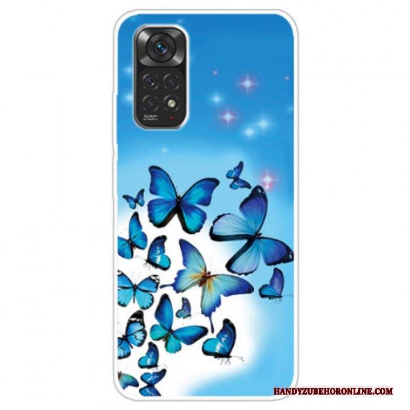Cover Xiaomi Redmi Note 11 / 11S Farfalle Blu
