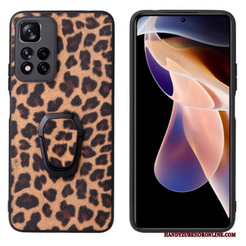 Cover Xiaomi Redmi Note 11 Pro Plus 5G Supporto Per Anello Stile Leopardo