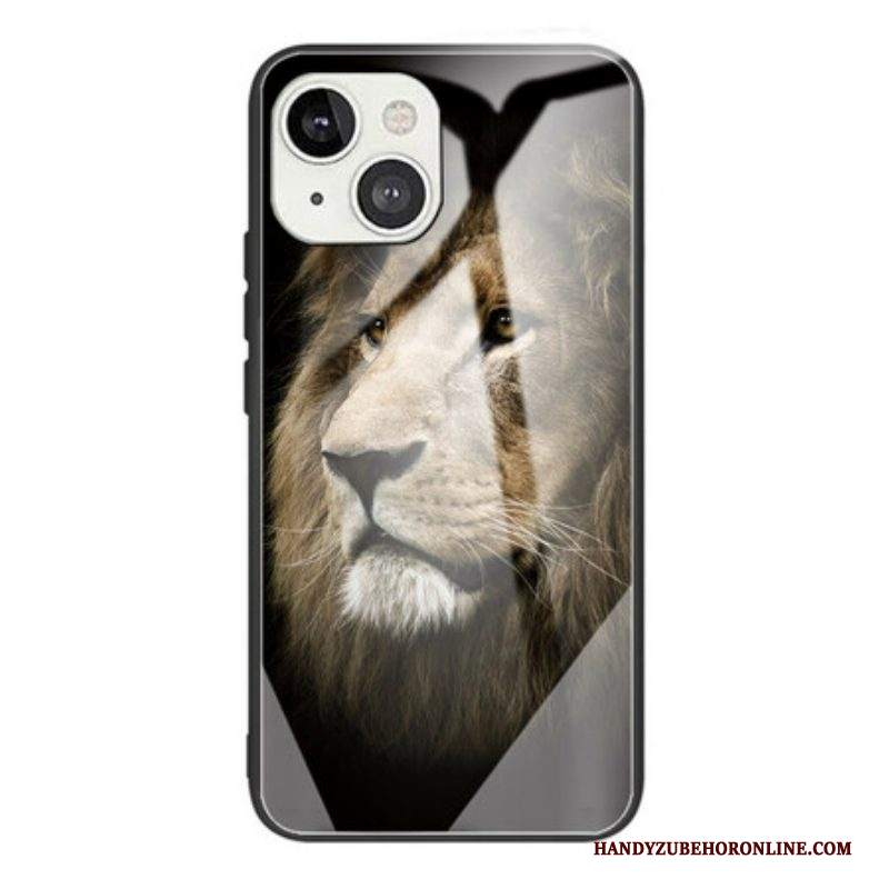 Cover iPhone 13 Mini Testa Di Leone In Vetro Temperato