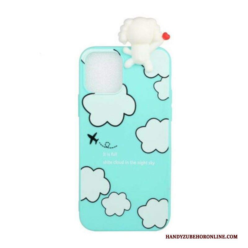 Cover iPhone 13 Pro Max Cane Tra Le Nuvole 3d