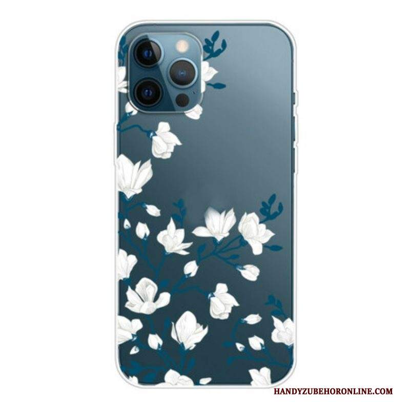 Cover iPhone 13 Pro Max Fiori Bianchi