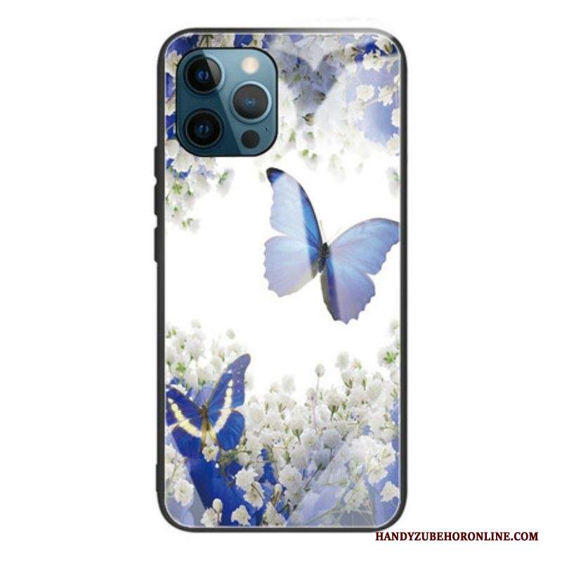 Cover iPhone 13 Pro Vetro Temperato Design Farfalle