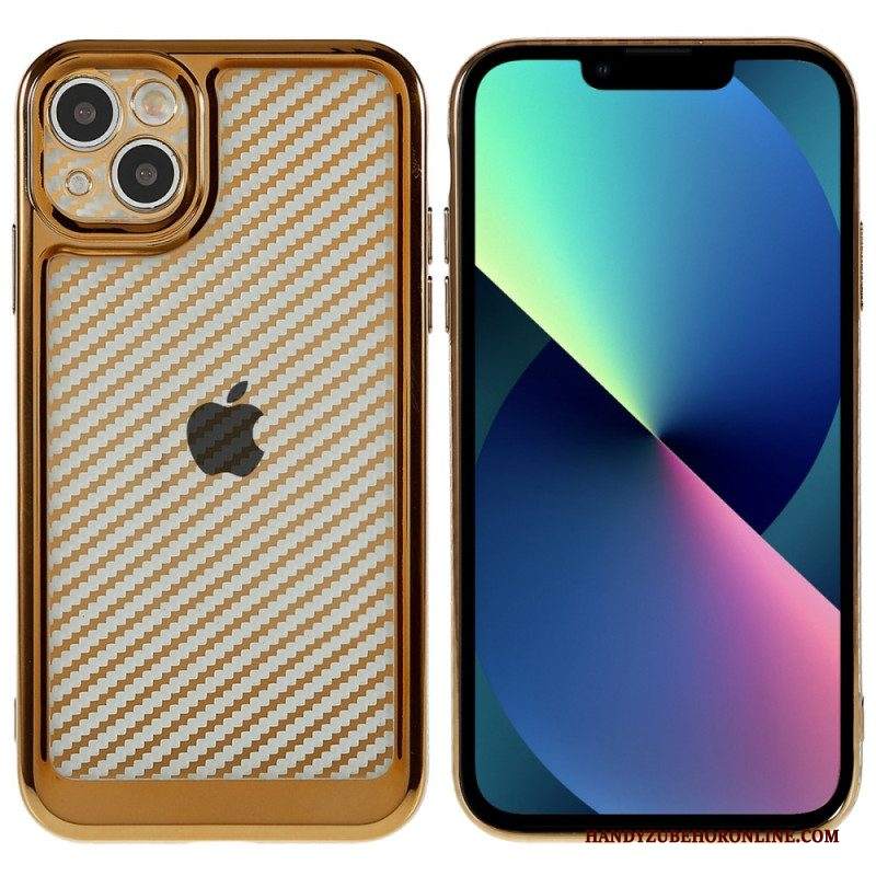Cover iPhone 14 Elegante Fibra Di Carbonio