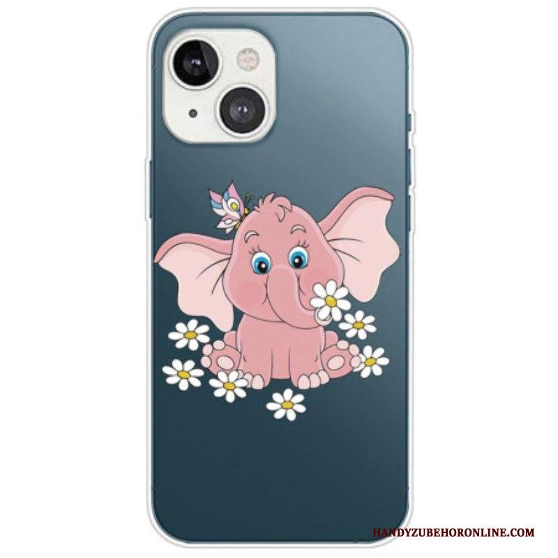 Cover iPhone 14 Plus Elefante Rosa Senza Cuciture