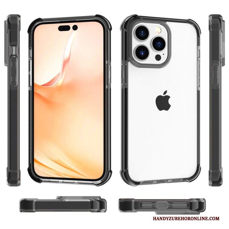 Cover iPhone 14 Pro Max Bordi Colorati Trasparenti