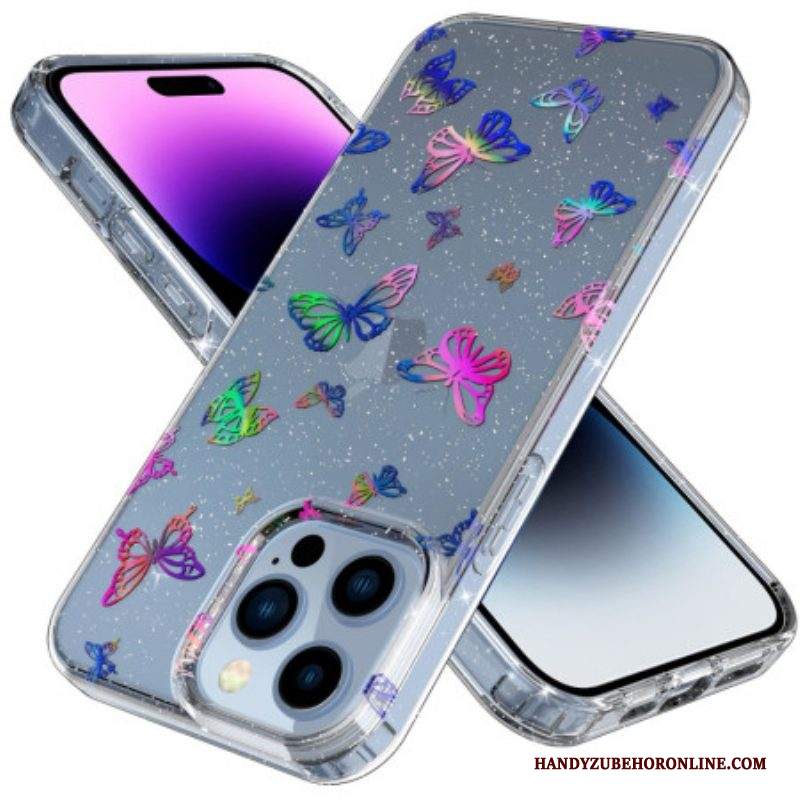 Cover iPhone 14 Pro Max Farfalle Senza Soluzione Di Continuità