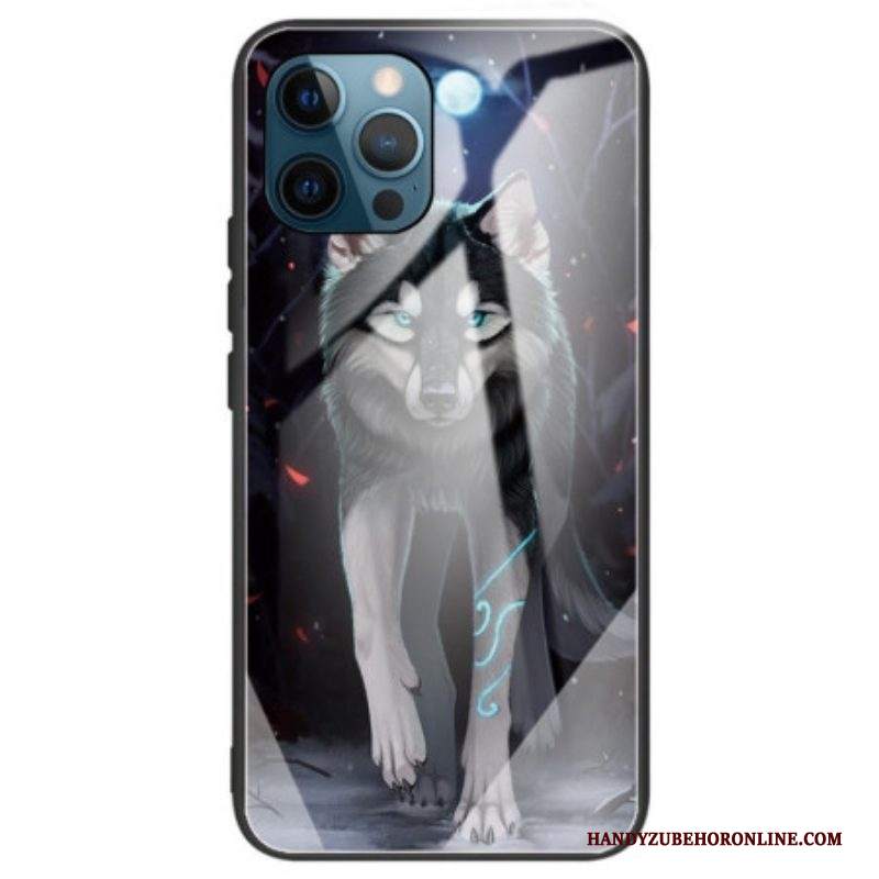 Cover iPhone 14 Pro Max Lupo In Vetro Temperato