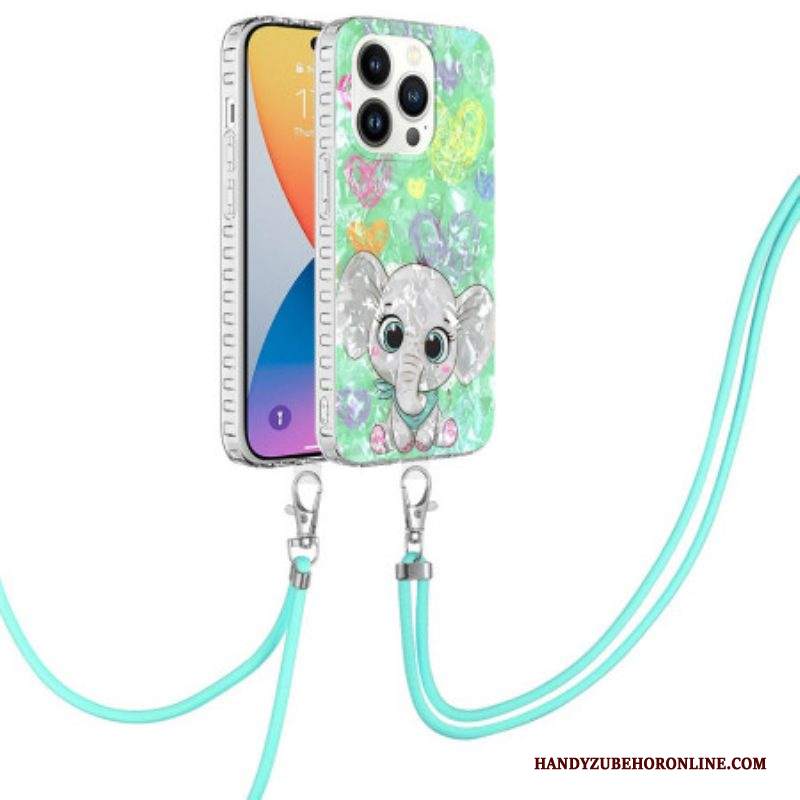 Cover iPhone 14 Pro Stile Elefante Con Filo