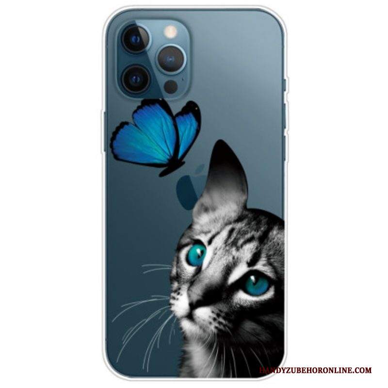 Cover iPhone 14 Pro Tra Gatto E Farfalla