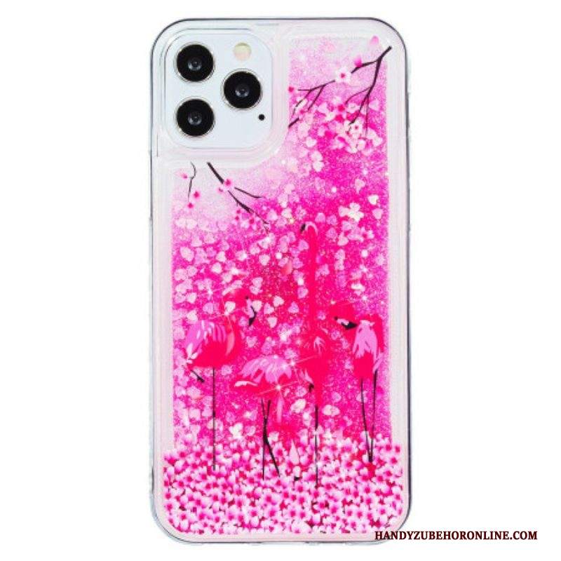 Cover iPhone 15 Pro Fenicottero Glitterato