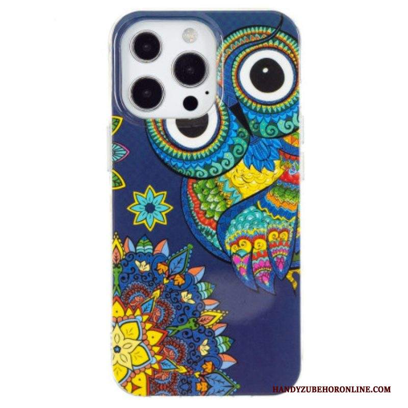 Cover iPhone 15 Pro Max Gufo Fluorescente
