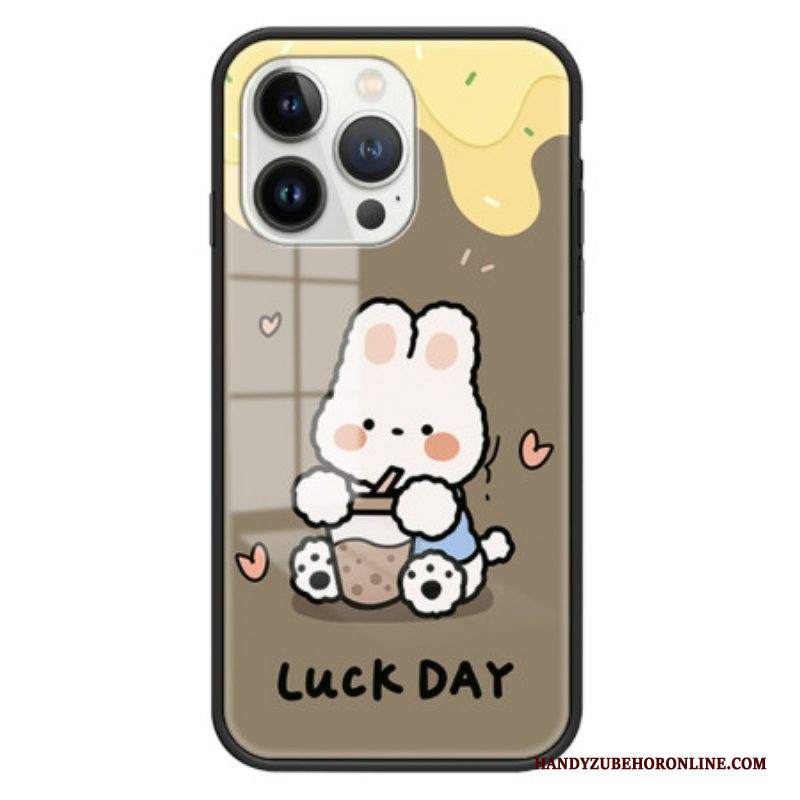 Cover iPhone 15 Pro Vetro Temperato Coniglio Al Latte