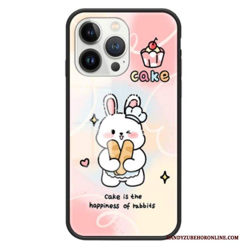 Cover iPhone 15 Pro Vetro Temperato Coniglio Felice