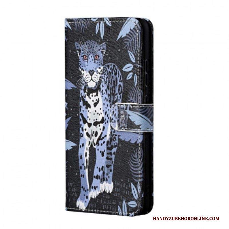 Custodia A Portafoglio Samsung Galaxy A13 5G / A04s Leopardo Con Spalline