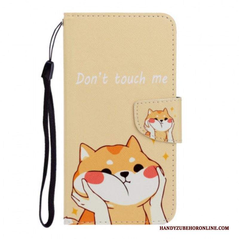 Custodia A Portafoglio Samsung Galaxy S22 Plus 5G Gatto Non Toccarmi Con La Cinghia