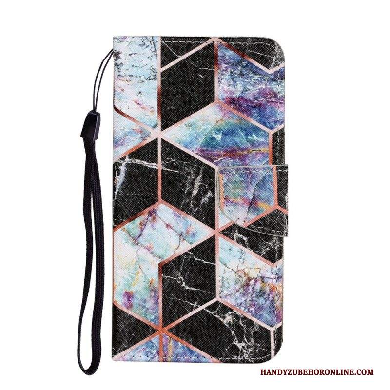 Custodia A Portafoglio Samsung Galaxy S22 Plus 5G Marmo Geometrico