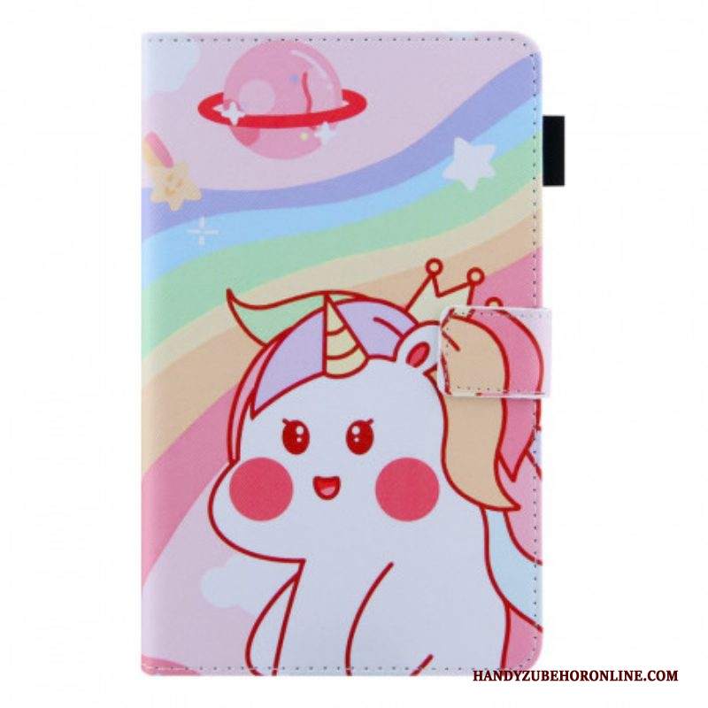 Custodia A Portafoglio Samsung Galaxy Tab A8 (2021) Simpatico Unicorno