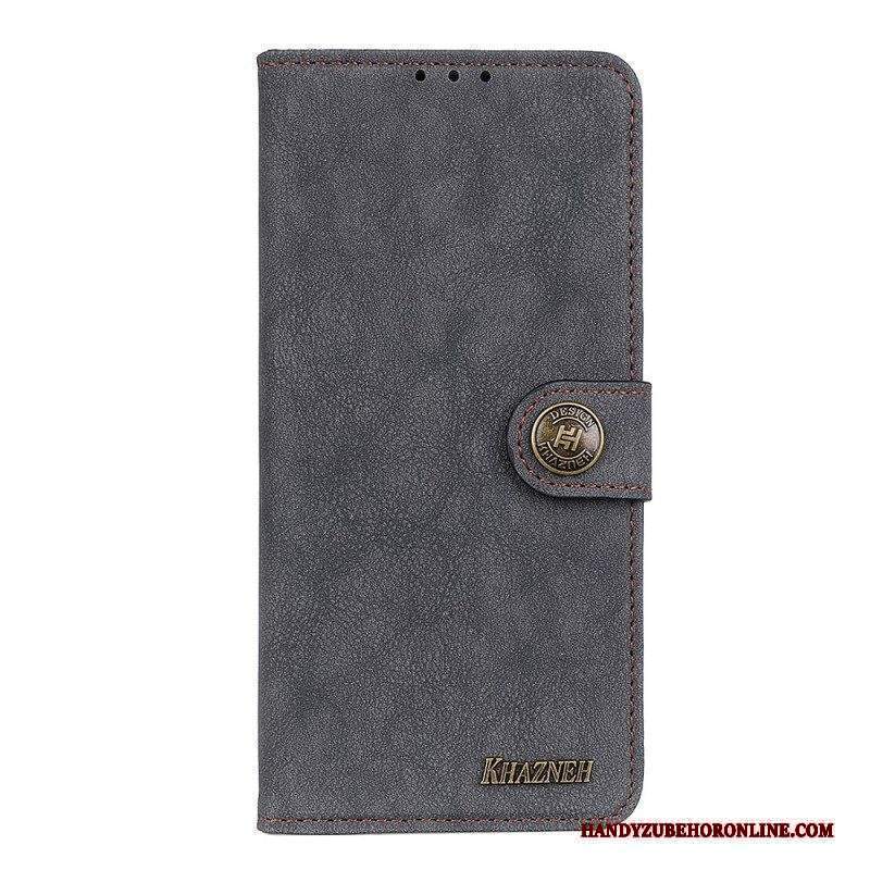 Custodia A Portafoglio Sony Xperia Pro-I Khazneh Crosta Di Cuoio Retrò