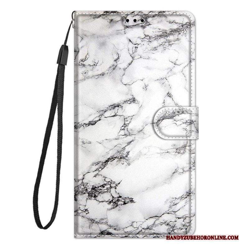 Custodia A Portafoglio Xiaomi 12 / 12X Marmo Con Cordino