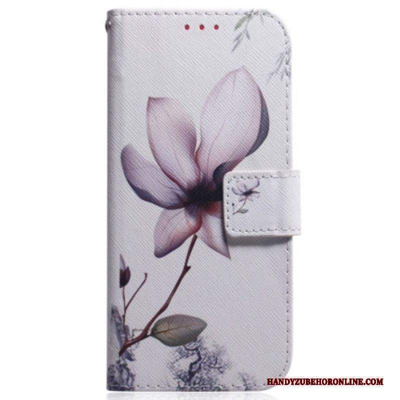 Custodia A Portafoglio Xiaomi 13 Pro Fiore Rosa Strappy
