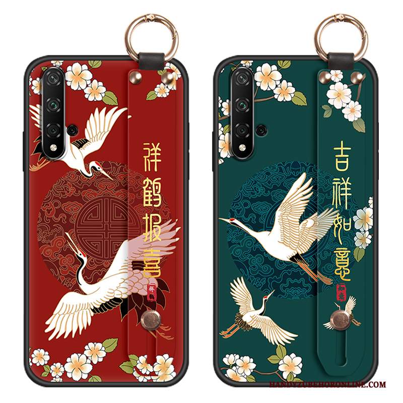 Custodia Honor 20 Silicone Stile Cinese Morbido, Cover Honor 20 Protezione Gru Ornamenti Appesi