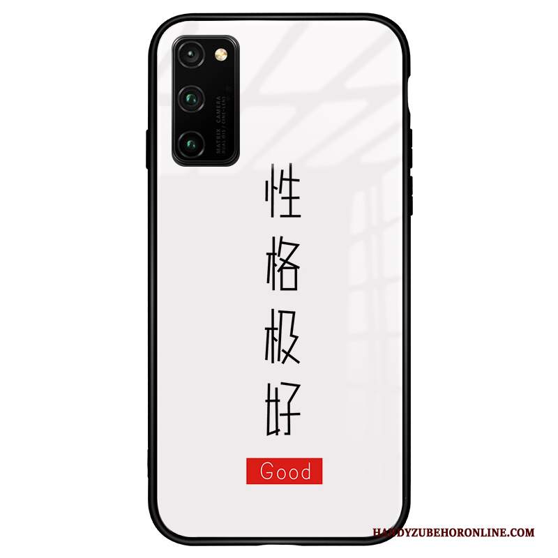 Custodia Honor View30 Creativo Telefono Amanti, Cover Honor View30 Bianco Vetro Temperato